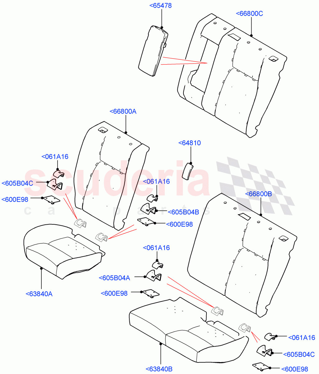 Rear Seat Pads/Valances & Heating(Itatiaia (Brazil),With 60/40 Split - Folding Rr Seat)((V)FROMGT000001) of Land Rover Land Rover Discovery Sport (2015+) [1.5 I3 Turbo Petrol AJ20P3]