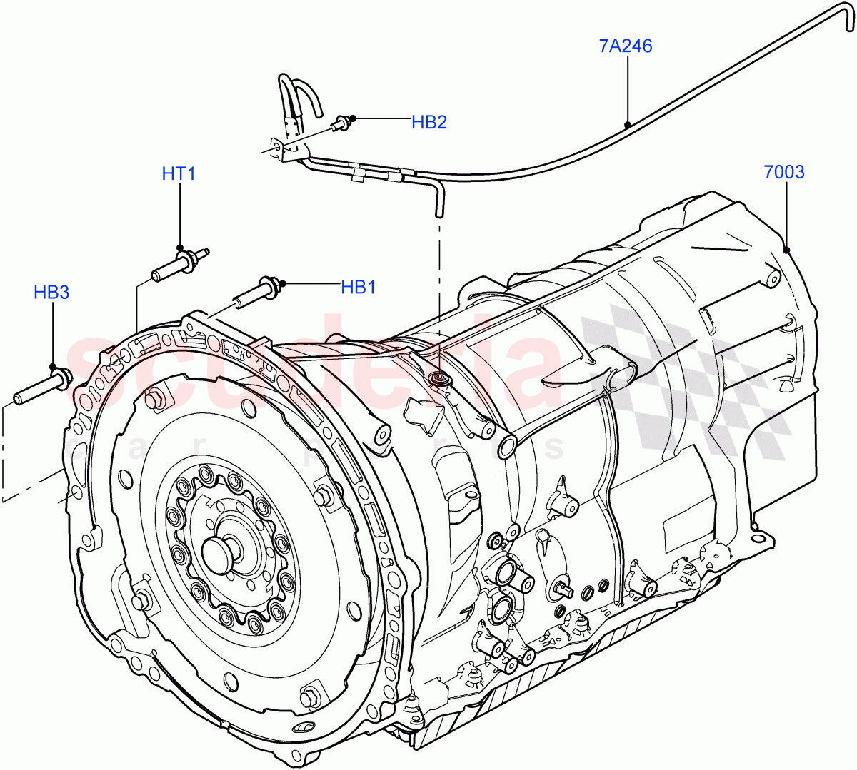Auto Trans Assy & Speedometer Drive (3.0 V6 Diesel, 8 Speed Auto Trans ZF 8HP70 4WD) ((V) FROMCA000001) of Land Rover Land Rover Discovery 4 (2010-2016) [4.0 Petrol V6]