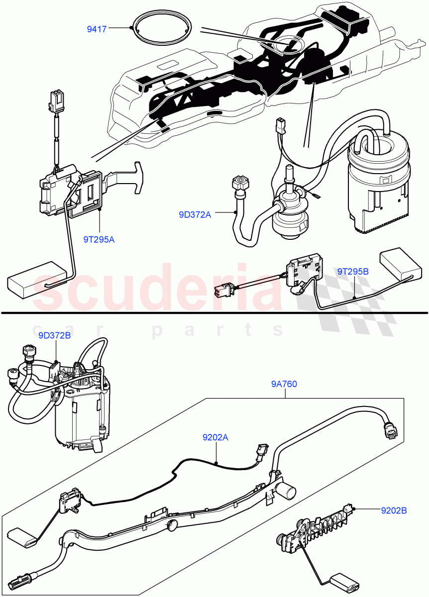Fuel Pump And Sender Unit (Lion Diesel 2.7 V6 (140KW)) ((V) TO9A999999) of Land Rover Land Rover Range Rover Sport (2005-2009) [2.7 Diesel V6]
