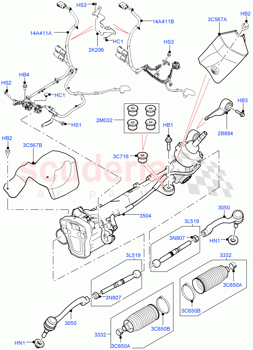 Steering Gear ((V) FROMMA000001) of Land Rover Land Rover Range Rover Velar (2017+) [3.0 DOHC GDI SC V6 Petrol]