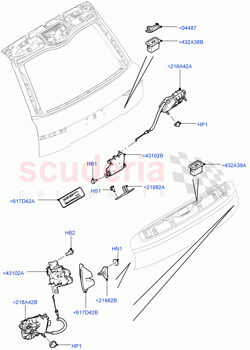 Luggage Compt/Tailgte Lock Controls of Land Rover Land Rover Range Rover (2012-2021) [3.0 DOHC GDI SC V6 Petrol]