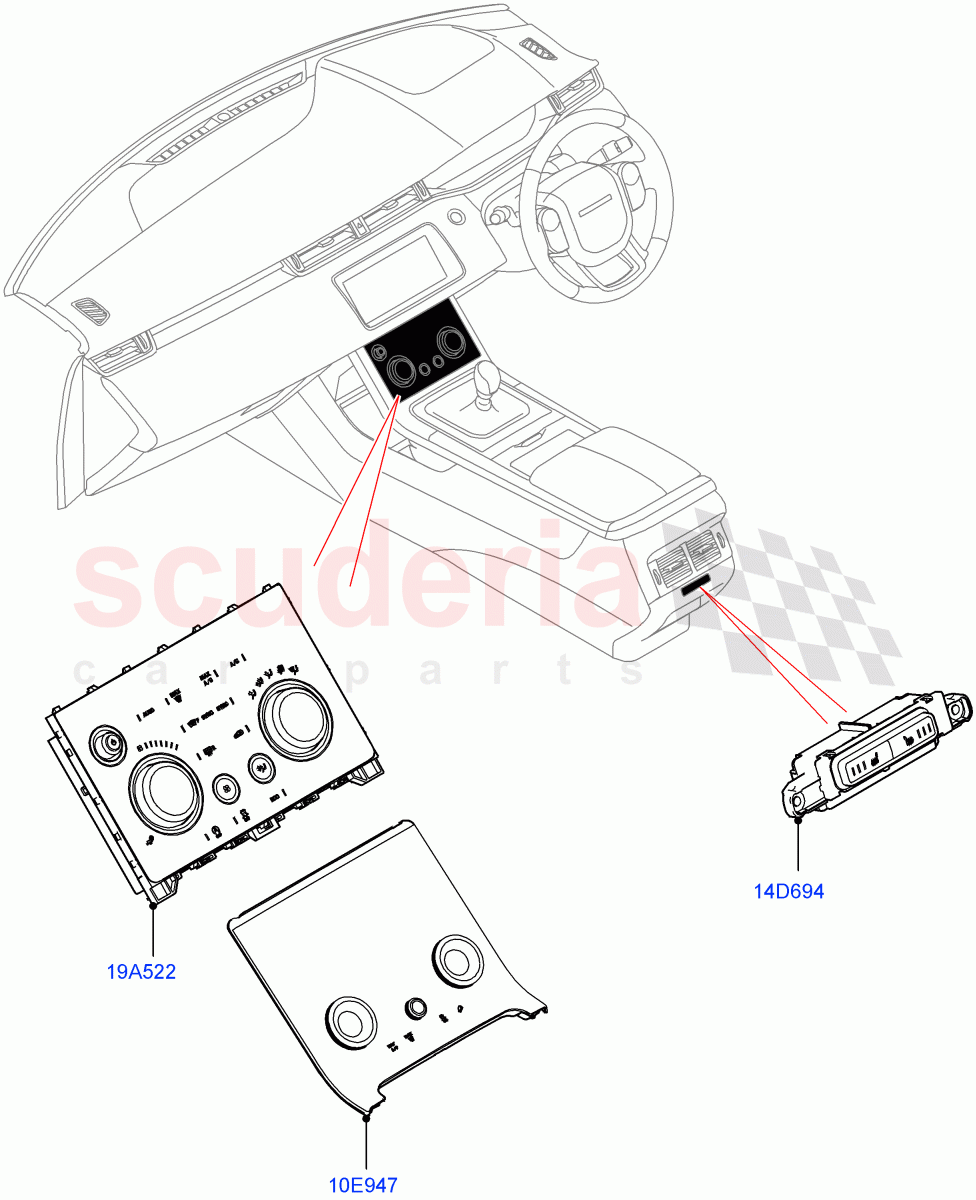 Heater & Air Conditioning Controls(Itatiaia (Brazil)) of Land Rover Land Rover Range Rover Evoque (2019+) [2.0 Turbo Diesel]