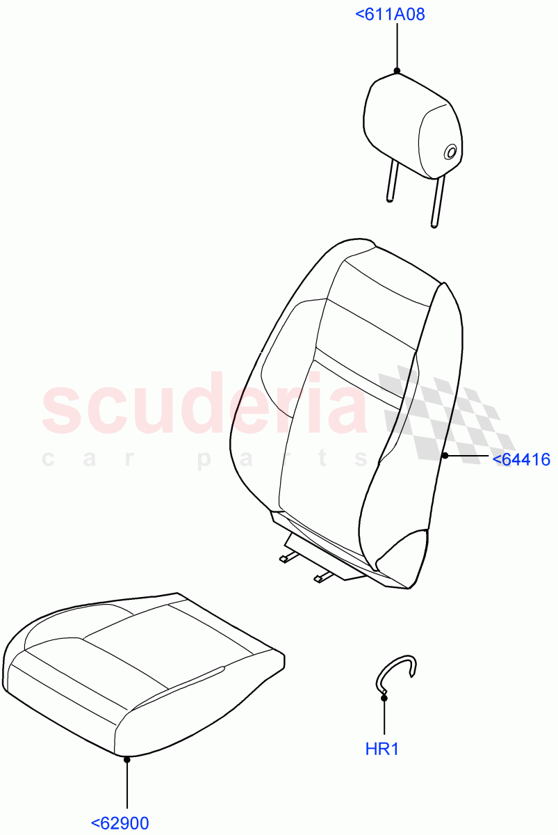 Front Seat Covers(Luxtec Seats,Changsu (China)) of Land Rover Land Rover Range Rover Evoque (2019+) [2.0 Turbo Petrol AJ200P]