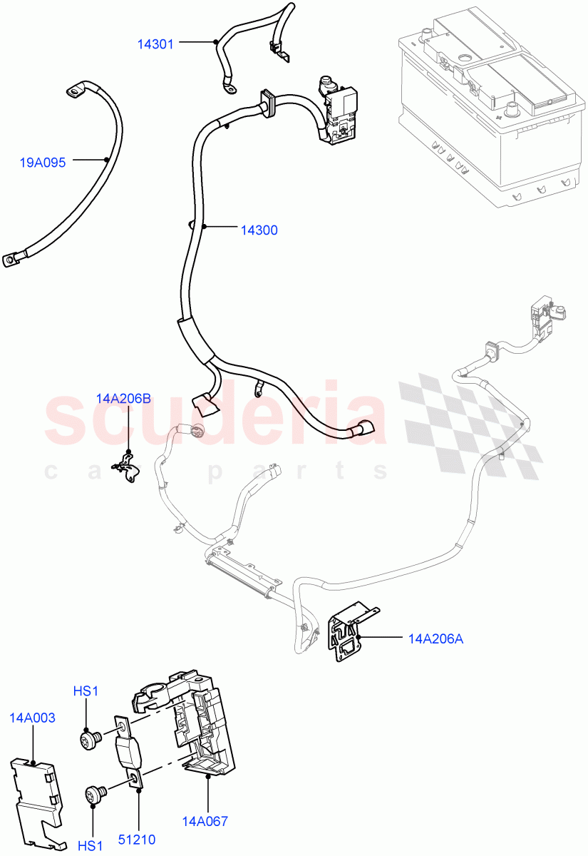 Battery Cables And Horn(Battery Cables)((V)FROMAA000001) of Land Rover Land Rover Range Rover (2010-2012) [5.0 OHC SGDI SC V8 Petrol]