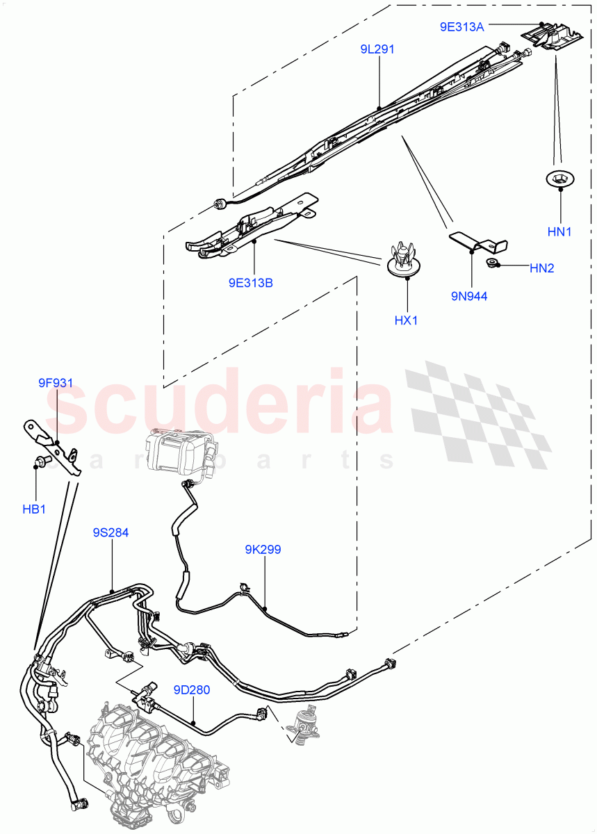 Fuel Lines (2.0L 16V TIVCT T/C 240PS Petrol, Itatiaia (Brazil)) ((V) FROMGT000001) of Land Rover Land Rover Discovery Sport (2015+) [2.0 Turbo Petrol GTDI]