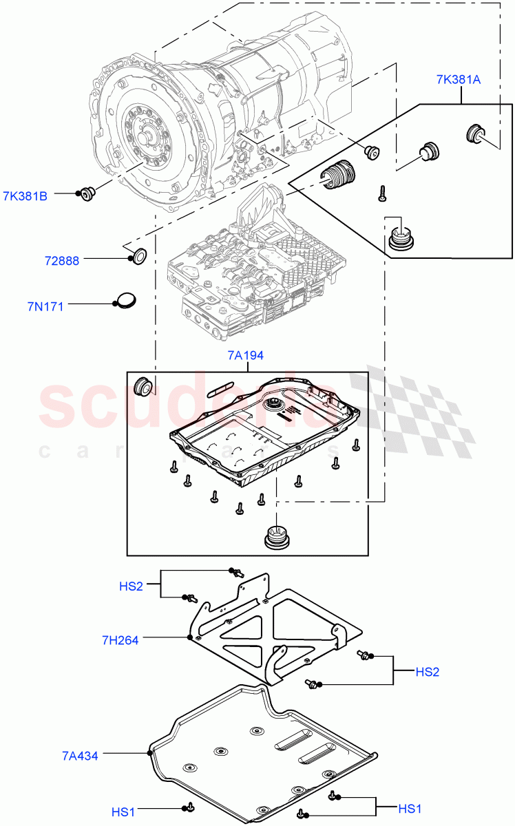 Transmission External Components (Nitra Plant Build) (8 Speed Auto Trans ZF 8HP45) ((V) FROMK2000001) of Land Rover Land Rover Discovery 5 (2017+) [3.0 Diesel 24V DOHC TC]