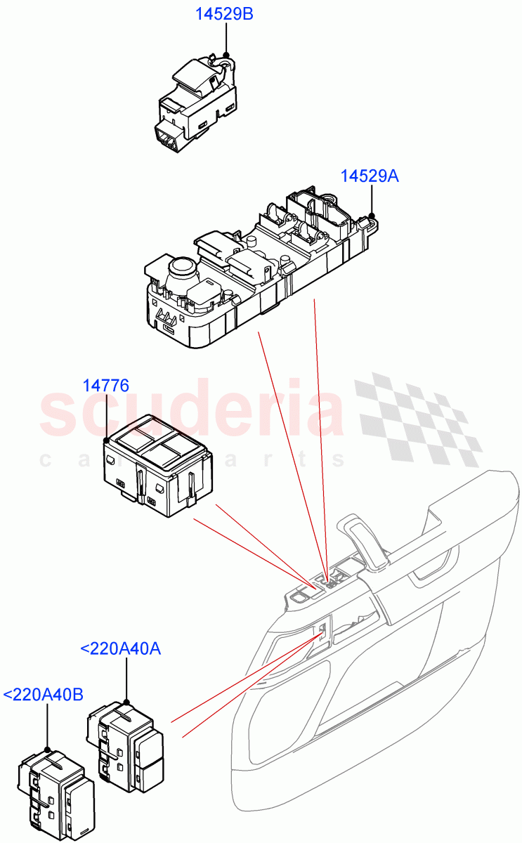 Switches(Door)(Short Wheelbase) of Land Rover Land Rover Defender (2020+) [3.0 I6 Turbo Petrol AJ20P6]