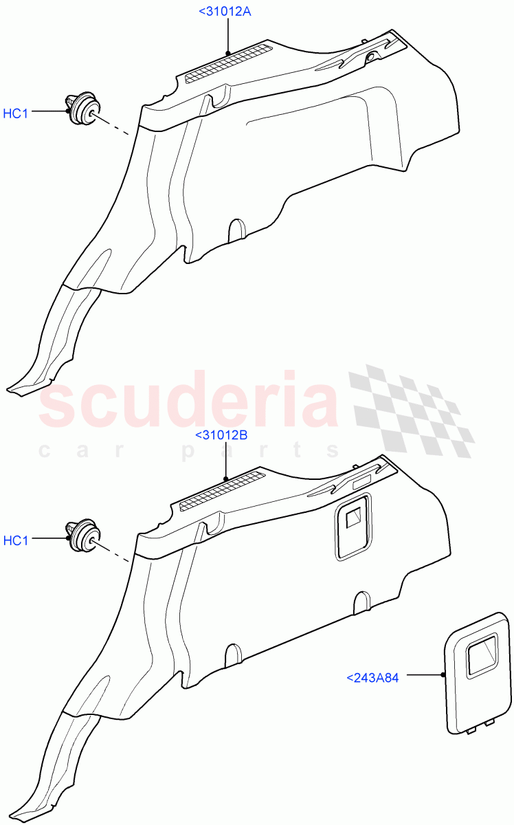 Side Trim(Luggage Compartment)((V)FROMAA000001) of Land Rover Land Rover Range Rover Sport (2010-2013) [3.6 V8 32V DOHC EFI Diesel]