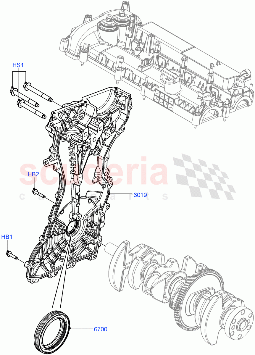 Timing Gear Covers (2.0L 16V TIVCT T/C Gen2 Petrol, Halewood (UK), 2.0L 16V TIVCT T/C 240PS Petrol) of Land Rover Land Rover Range Rover Evoque (2012-2018) [2.0 Turbo Petrol GTDI]