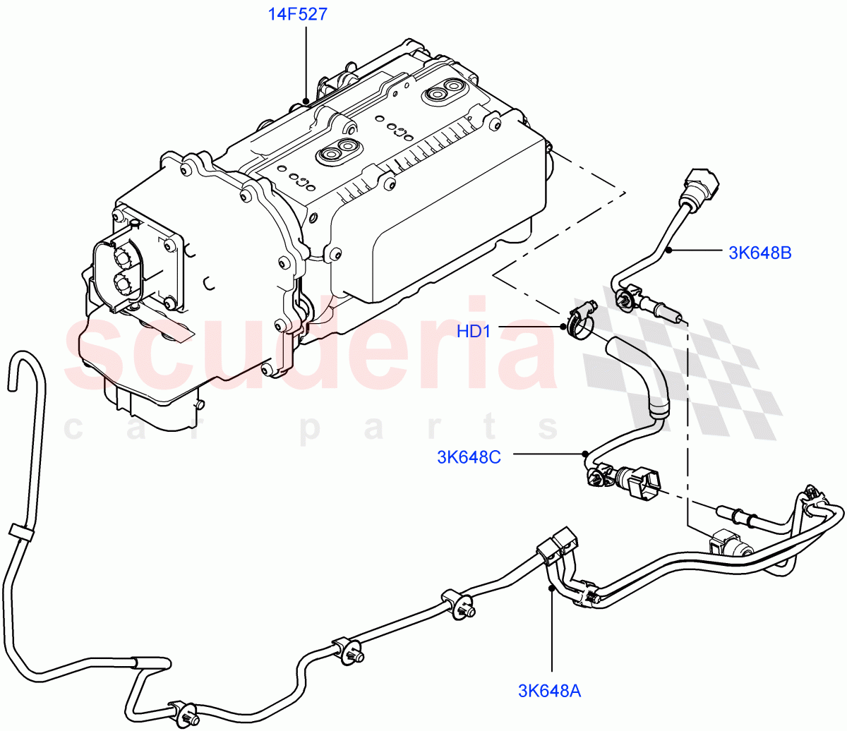 Hybrid Electrical Modules (Inverter) (3.0 V6 Diesel Electric Hybrid Eng, 8 Speed Auto Trans ZF 8HP70 HEV 4WD, 3.0 V6 D Gen2 Mono Turbo, 3.0 V6 D Gen2 Twin Turbo) ((V) FROMEA000001) of Land Rover Land Rover Range Rover Sport (2014+) [5.0 OHC SGDI SC V8 Petrol]