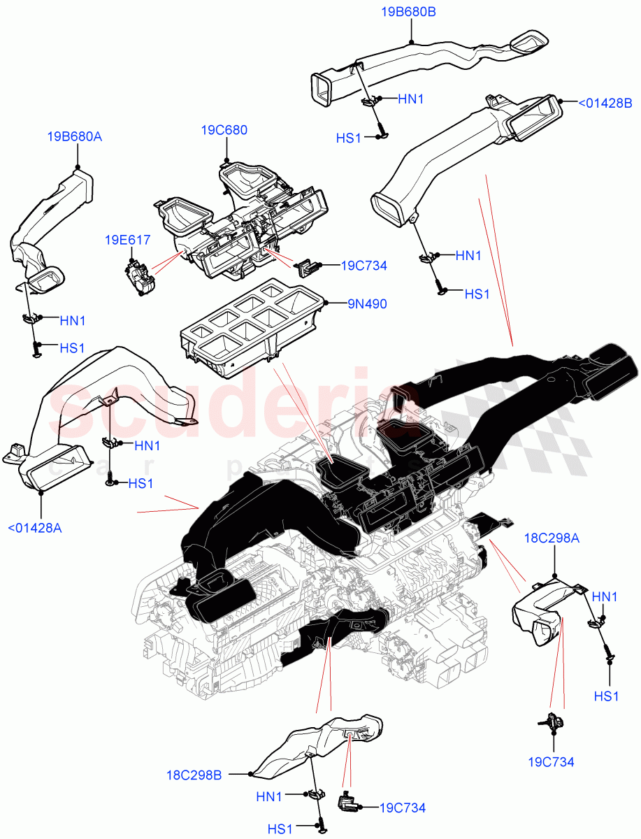 Air Vents, Louvres And Ducts (Facia) of Land Rover Land Rover Range Rover (2022+) [4.4 V8 Turbo Petrol NC10]