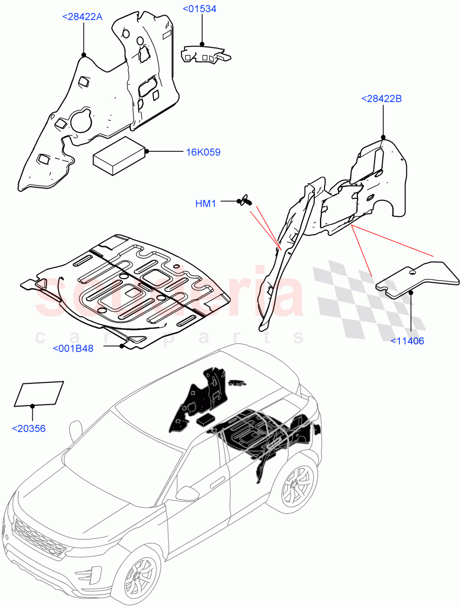 Insulators - Rear (Halewood (UK)) of Land Rover Land Rover Range Rover Evoque (2019+) [1.5 I3 Turbo Petrol AJ20P3]