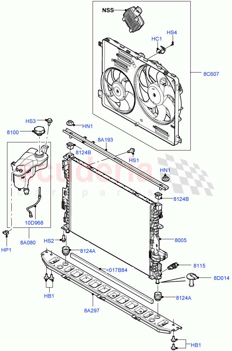 Radiator/Coolant Overflow Container(2.0L 16V TIVCT T/C 240PS Petrol,Itatiaia (Brazil))((V)FROMGT000001) of Land Rover Land Rover Range Rover Evoque (2012-2018) [2.0 Turbo Petrol GTDI]