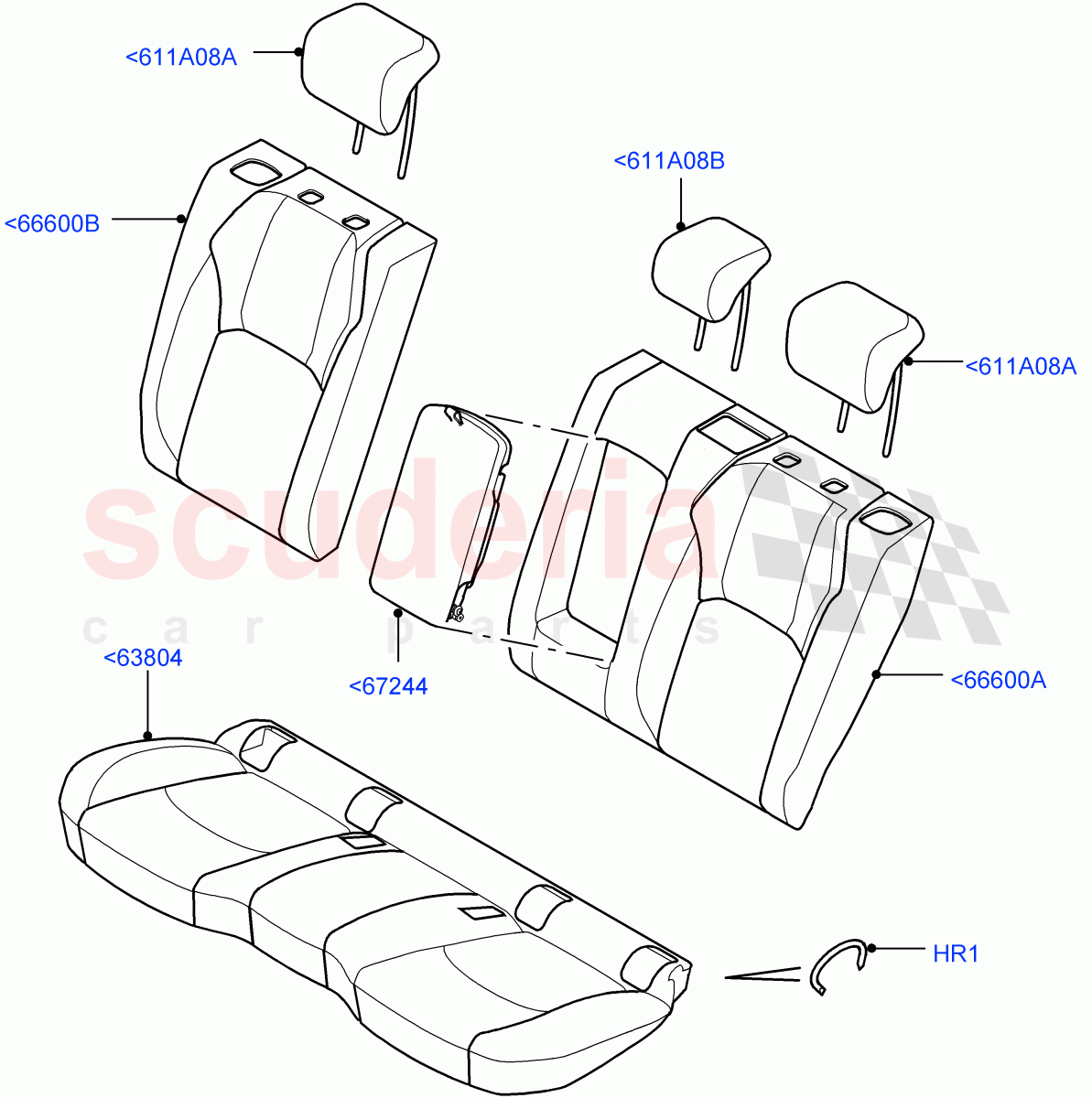 Rear Seat Covers(Windsor Sport Leather Perforated,Changsu (China),With 60/40 Split - Folding Rr Seat)((V)FROMGG134738) of Land Rover Land Rover Range Rover Evoque (2012-2018) [2.2 Single Turbo Diesel]