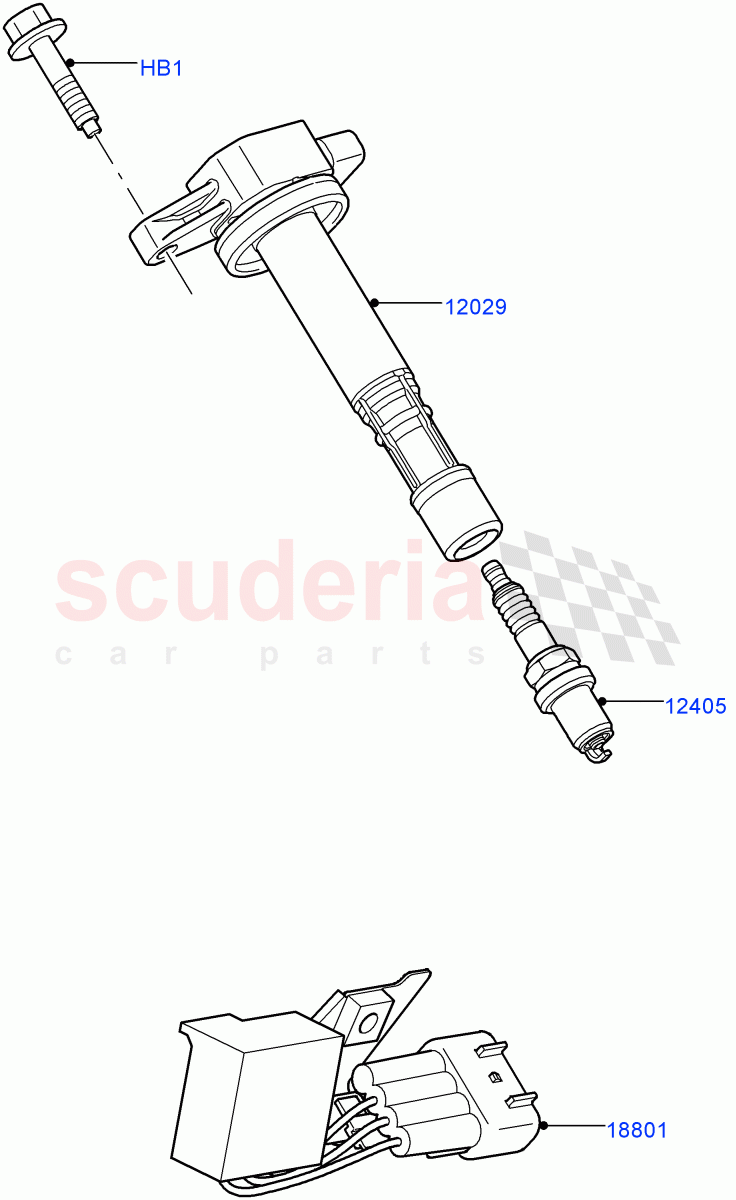 Ignition Coil And Wires/Spark Plugs (AJ Petrol 4.4 V8 EFI (220KW)) of Land Rover Land Rover Range Rover Sport (2005-2009) [4.4 AJ Petrol V8]