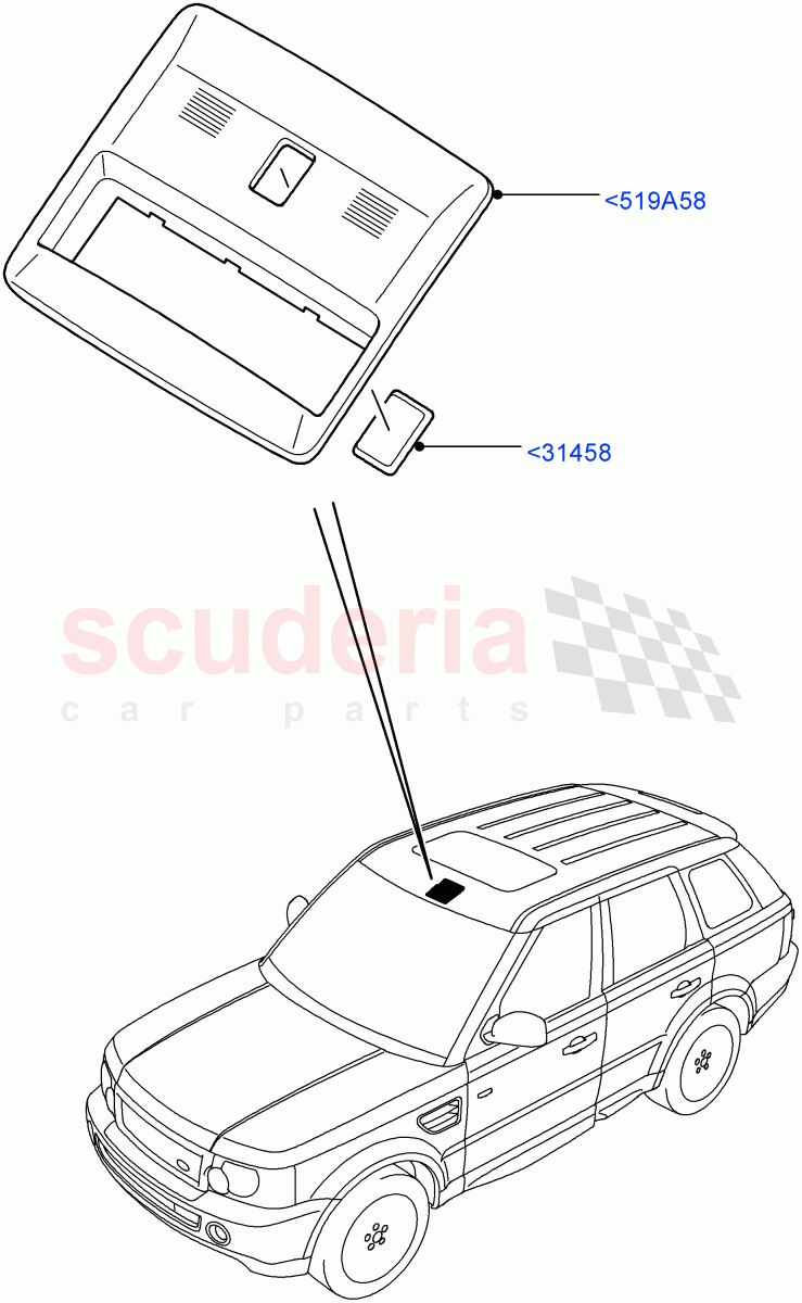 Console - Overhead((V)TO9A999999) of Land Rover Land Rover Range Rover Sport (2005-2009) [4.2 Petrol V8 Supercharged]