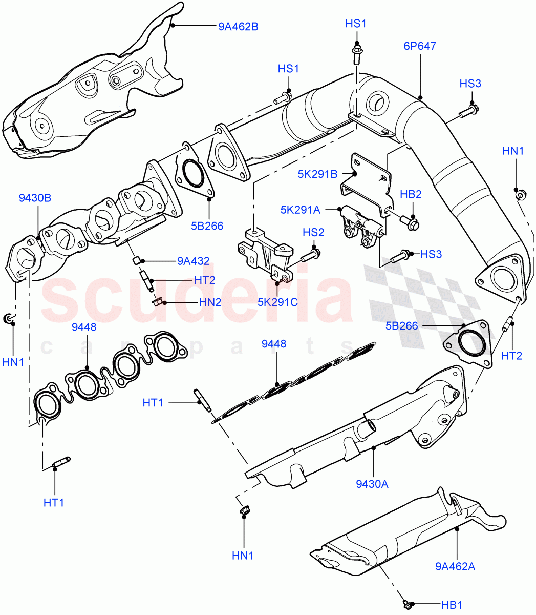 Exhaust Manifold(4.4L DOHC DITC V8 Diesel)((V)FROMBA000001) of Land Rover Land Rover Range Rover Sport (2014+) [4.4 DOHC Diesel V8 DITC]