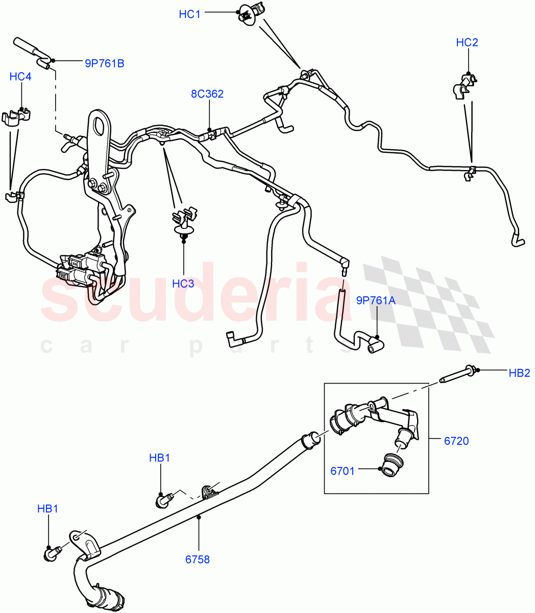 Emission Control - Crankcase(3.6L V8 32V DOHC EFi Diesel Lion)((V)FROMAA000001) of Land Rover Land Rover Range Rover (2010-2012) [3.6 V8 32V DOHC EFI Diesel]