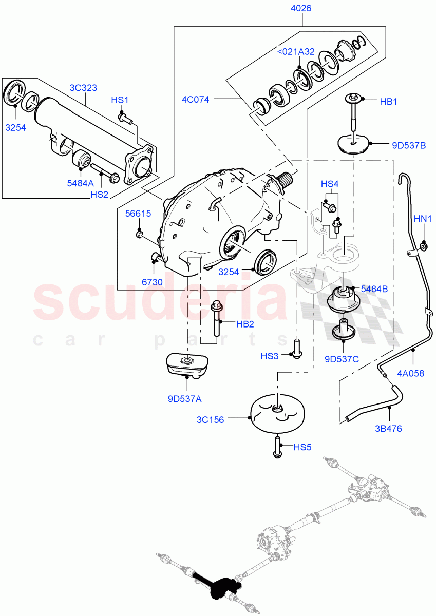 Front Axle Case(Solihull Plant Build)(3.0 V6 D Low MT ROW,3.0 V6 D Gen2 Twin Turbo,2.0L I4 DSL MID DOHC AJ200,2.0L I4 DSL HIGH DOHC AJ200,3.0 V6 D Gen2 Mono Turbo)((V)FROMHA000001) of Land Rover Land Rover Discovery 5 (2017+) [3.0 I6 Turbo Diesel AJ20D6]