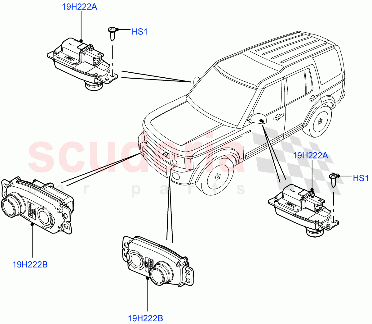 Camera Equipment (Front) ((V) FROMAA000001, (V) TODA999999) of Land Rover Land Rover Discovery 4 (2010-2016) [4.0 Petrol V6]