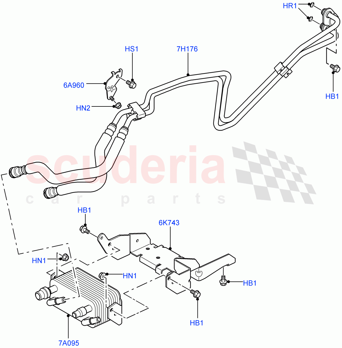 Transmission Cooling Systems(6 Speed Auto ZF 6HP26 Steptronic)((V)FROM7A000001,(V)TO9A999999) of Land Rover Land Rover Range Rover Sport (2005-2009) [4.2 Petrol V8 Supercharged]