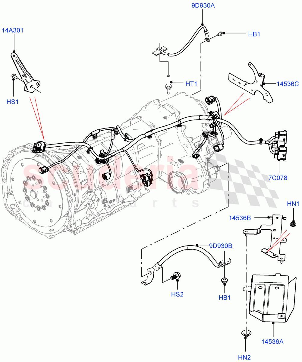 Electrical Wiring - Engine And Dash(Transmission)((V)FROMGA000001) of Land Rover Land Rover Range Rover Sport (2014+) [2.0 Turbo Diesel]