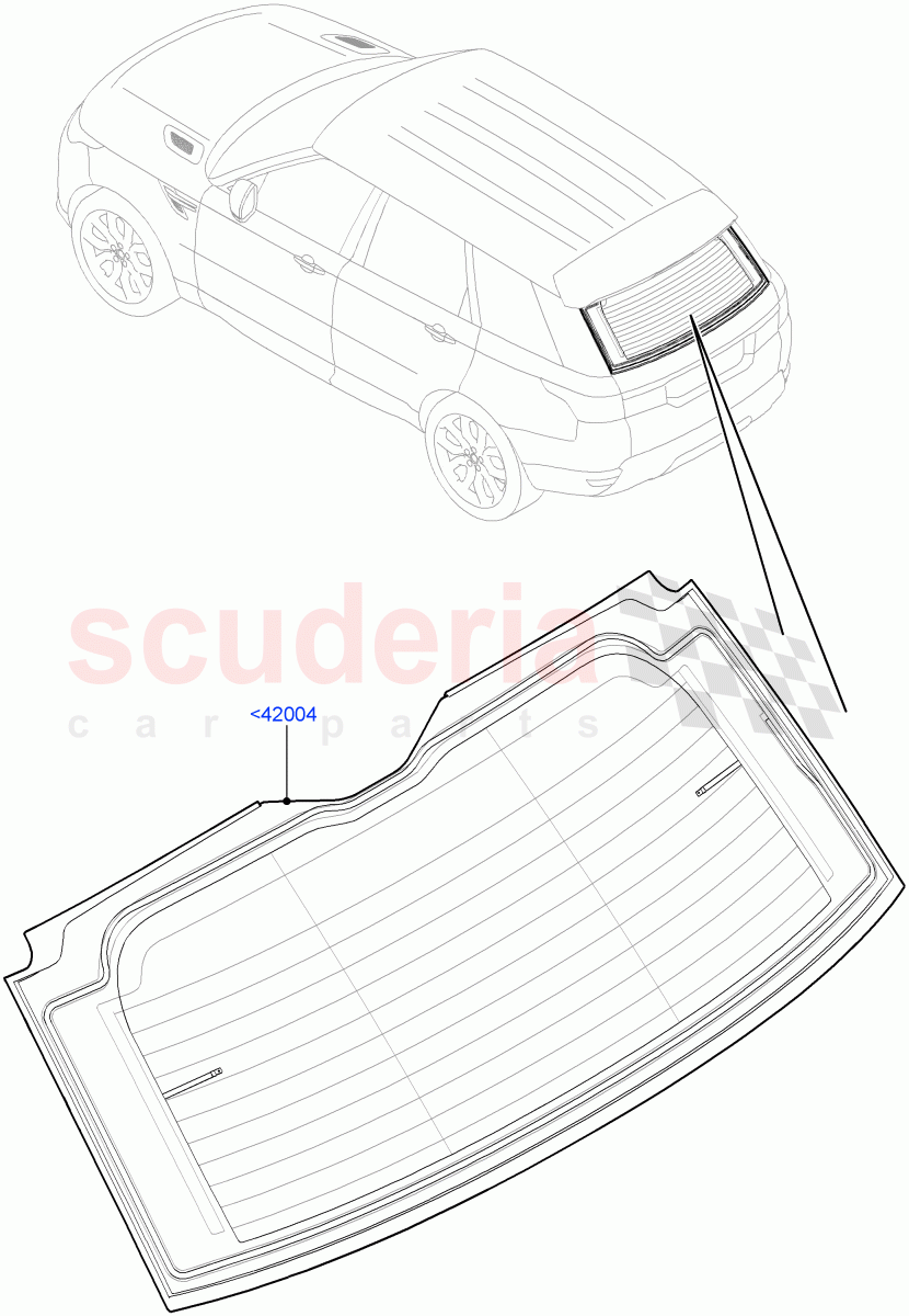 Back Window Glass of Land Rover Land Rover Range Rover Sport (2014+) [3.0 I6 Turbo Diesel AJ20D6]