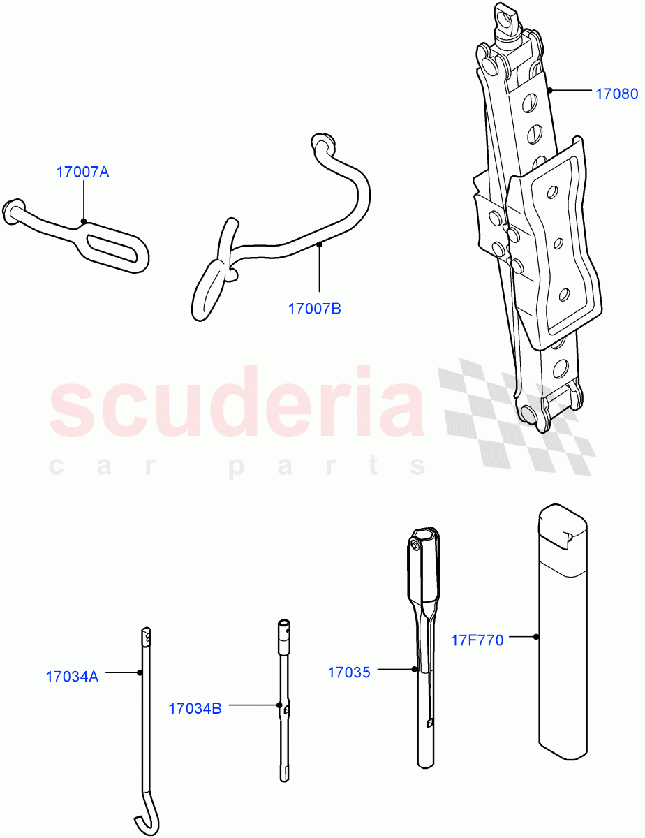 Tools(Nitra Plant Build)(19" Full Size Spare Wheel,21" Full Size Spare Wheel,With Mini Alloy Spare Wheel,20" Full Size Spare Wheel,22" Full Size Spare Wheel)((V)FROMK2000001,(V)TOL2421192) of Land Rover Land Rover Discovery 5 (2017+) [3.0 DOHC GDI SC V6 Petrol]