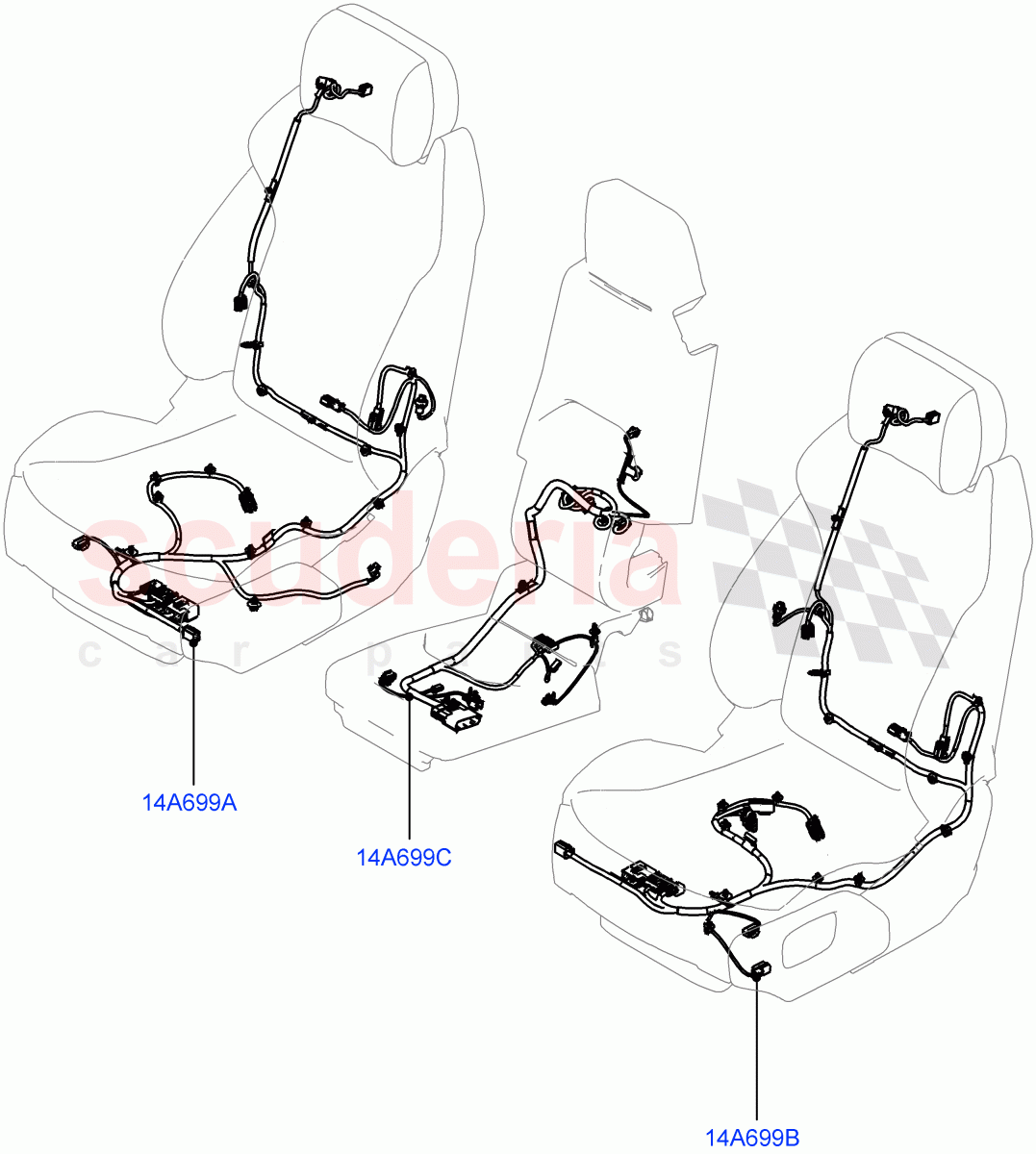 Wiring - Seats(Front Seats)((V)FROMP2000001) of Land Rover Land Rover Defender (2020+) [3.0 I6 Turbo Diesel AJ20D6]