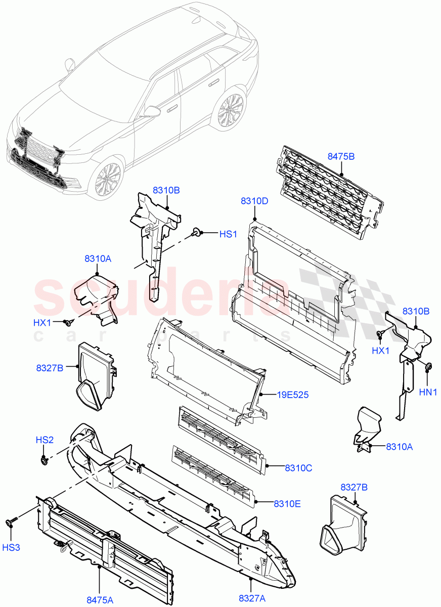 Air Deflectors of Land Rover Land Rover Range Rover Velar (2017+) [2.0 Turbo Diesel AJ21D4]