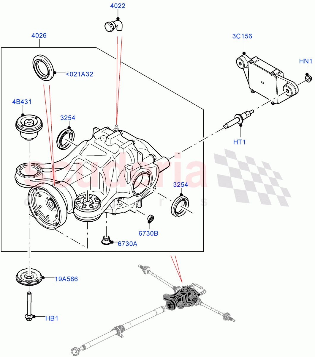Rear Axle (2.0L I4 Mid DOHC AJ200 Petrol, 2.0L AJ21D4 Diesel Mid) ((V) FROMMA000001) of Land Rover Land Rover Range Rover Velar (2017+) [2.0 Turbo Petrol AJ200P]