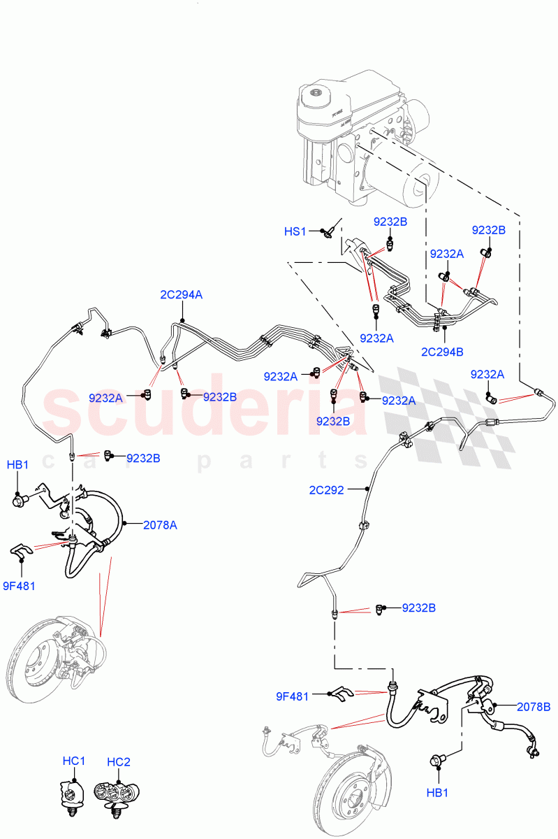 Front Brake Pipes(LHD) of Land Rover Land Rover Defender (2020+) [3.0 I6 Turbo Diesel AJ20D6]