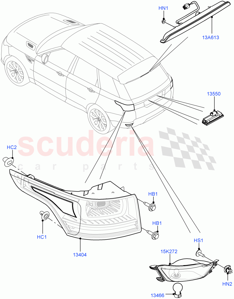 Rear Lamps of Land Rover Land Rover Range Rover Sport (2014+) [2.0 Turbo Diesel]