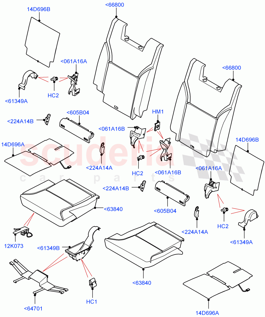 Rear Seat Pads/Valances & Heating(Solihull Plant Build, Row 3)(Version - Core,With 7 Seat Configuration)((V)FROMHA000001) of Land Rover Land Rover Discovery 5 (2017+) [3.0 Diesel 24V DOHC TC]