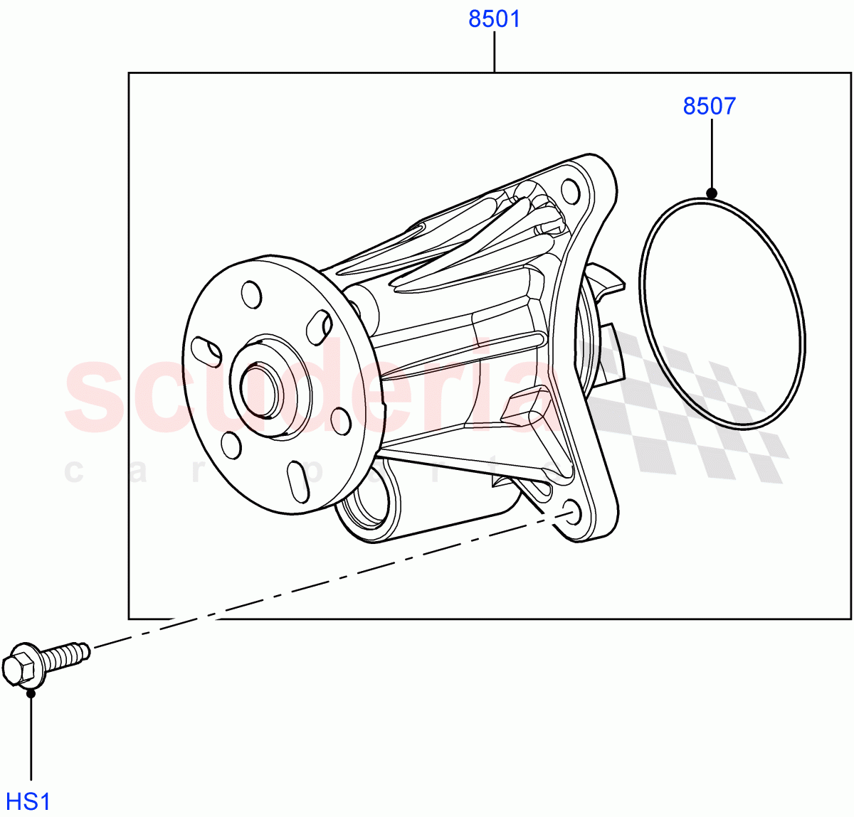 Water Pump (Main Unit) (3.0 V6 Diesel Electric Hybrid Eng, 3.0L 24V V6 Turbo Diesel Std Flow, 3.0L 24V DOHC V6 TC Diesel) ((V) FROMAA000001) of Land Rover Land Rover Range Rover (2012-2021) [3.0 Diesel 24V DOHC TC]