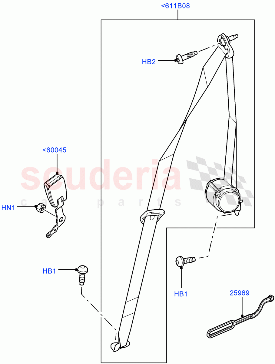 Rear Seat Belts(All Third Row Seating)((V)FROMAA000001) of Land Rover Land Rover Discovery 4 (2010-2016) [3.0 Diesel 24V DOHC TC]