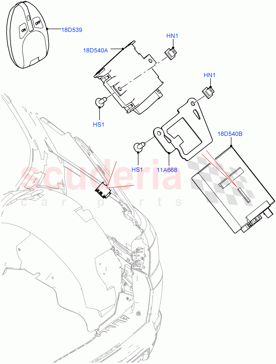 Auxiliary Fuel Fired Pre-Heater (Remote Control) (Park Heating With Remote Control, PARK HTG W/REMOTE CNTL PHEV) ((V) TOJA999999) of Land Rover Land Rover Range Rover (2012-2021) [3.0 DOHC GDI SC V6 Petrol]