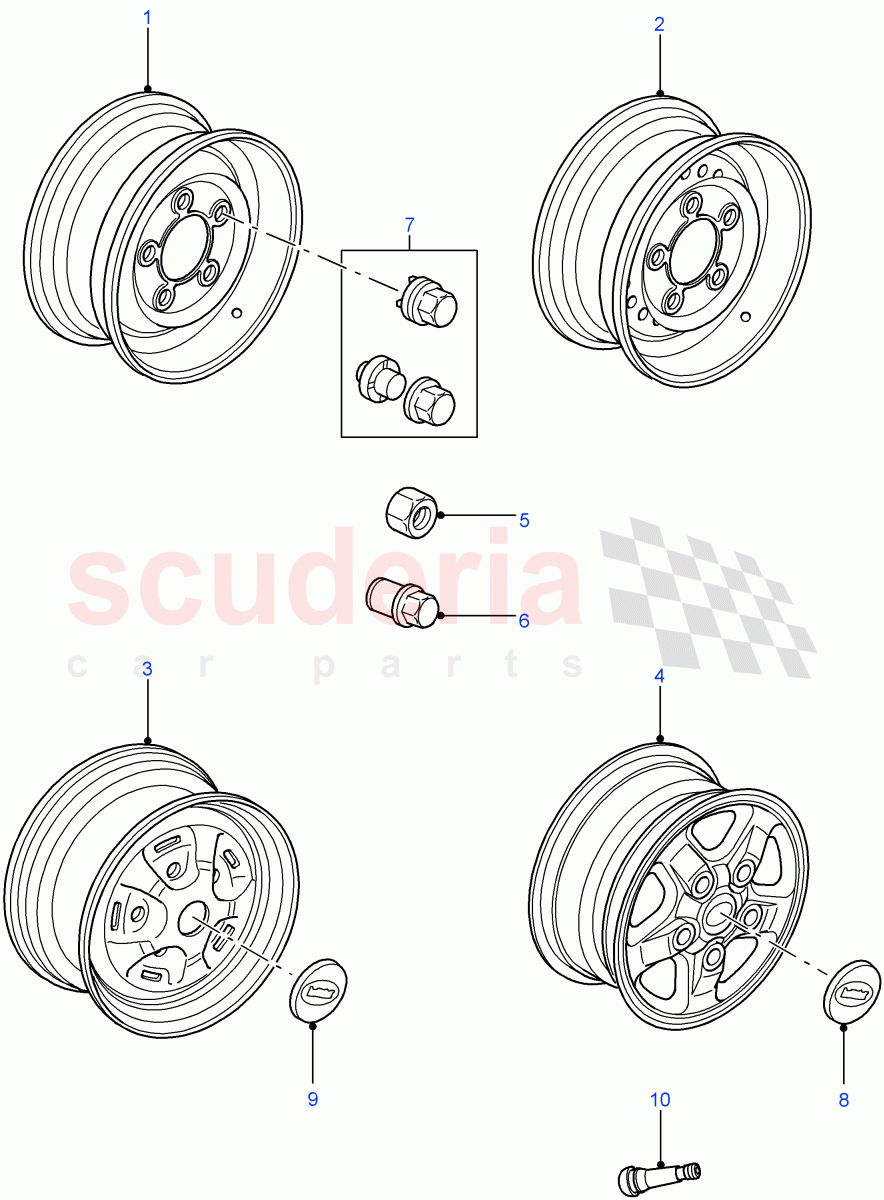 Road Wheels ((V) FROM7A000001) of Land Rover Land Rover Defender (2007-2016)
