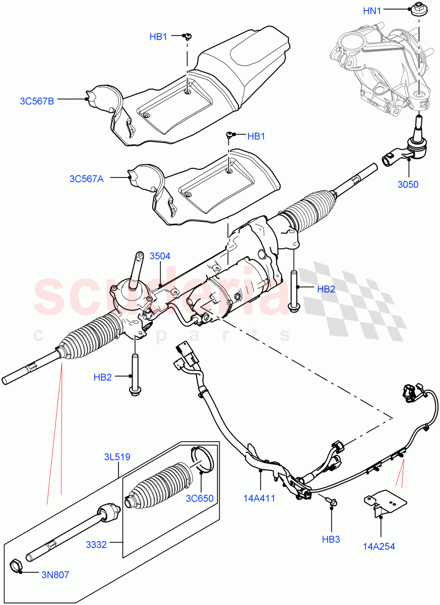 Steering Gear(LHD,Halewood (UK)) of Land Rover Land Rover Range Rover Evoque (2012-2018) [2.2 Single Turbo Diesel]