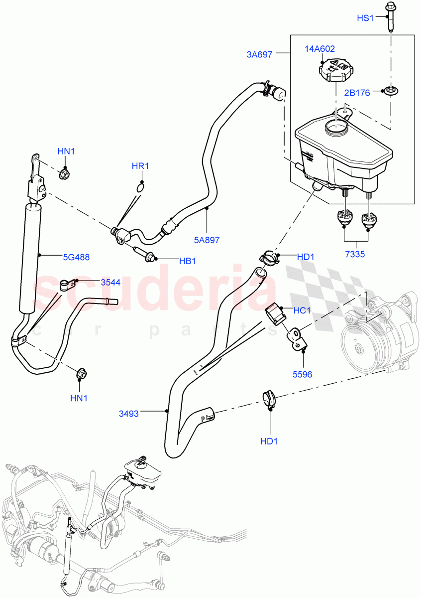 Active Anti-Roll Bar System(Reservoir, Cooler)(5.0L OHC SGDI SC V8 Petrol - AJ133,With ACE Suspension,5.0 Petrol AJ133 DOHC CDA,5.0L P AJ133 DOHC CDA S/C Enhanced)((V)TOJA999999) of Land Rover Land Rover Range Rover (2012-2021) [4.4 DOHC Diesel V8 DITC]