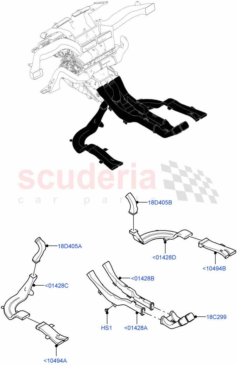 Air Vents, Louvres And Ducts(Internal Components, 2nd Row)(Changsu (China)) of Land Rover Land Rover Range Rover Evoque (2019+) [2.0 Turbo Diesel AJ21D4]