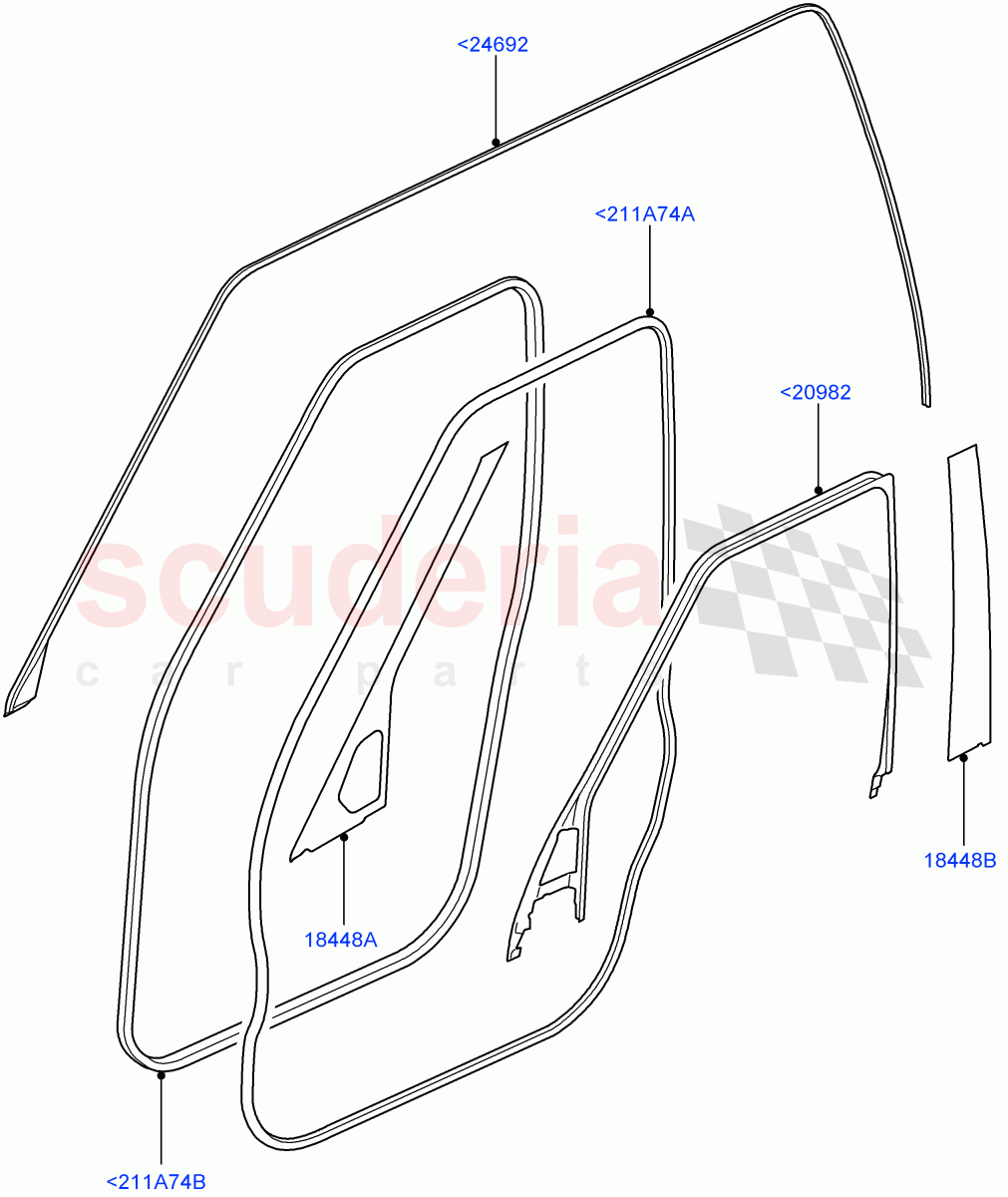 Front Doors, Hinges & Weatherstrips (Finisher And Seals) ((V) FROMAA000001) of Land Rover Land Rover Discovery 4 (2010-2016) [2.7 Diesel V6]