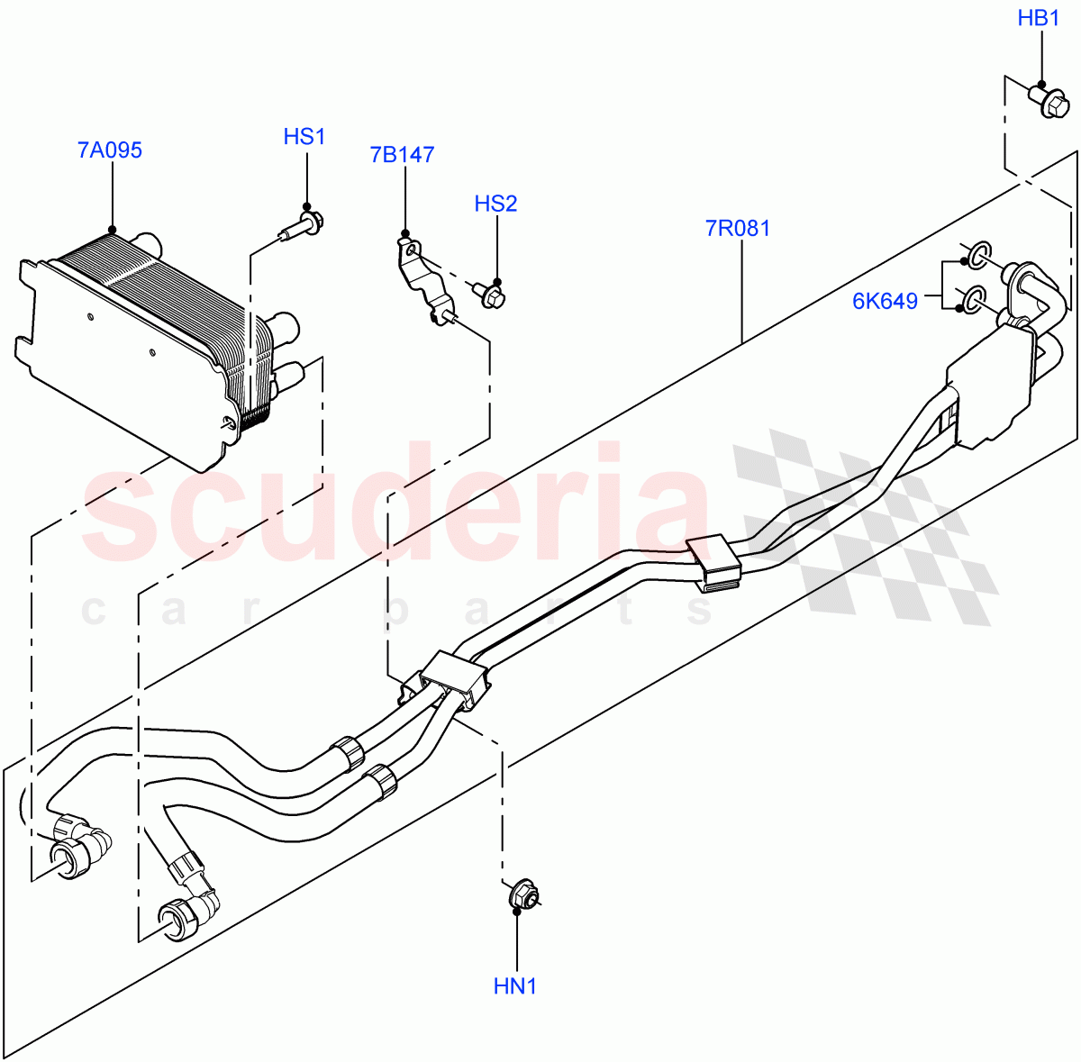 Transmission Cooling Systems (4.4L DOHC DITC V8 Diesel, 8 Speed Auto Trans ZF 8HP76) ((V) FROMKA000001) of Land Rover Land Rover Range Rover (2012-2021) [3.0 Diesel 24V DOHC TC]