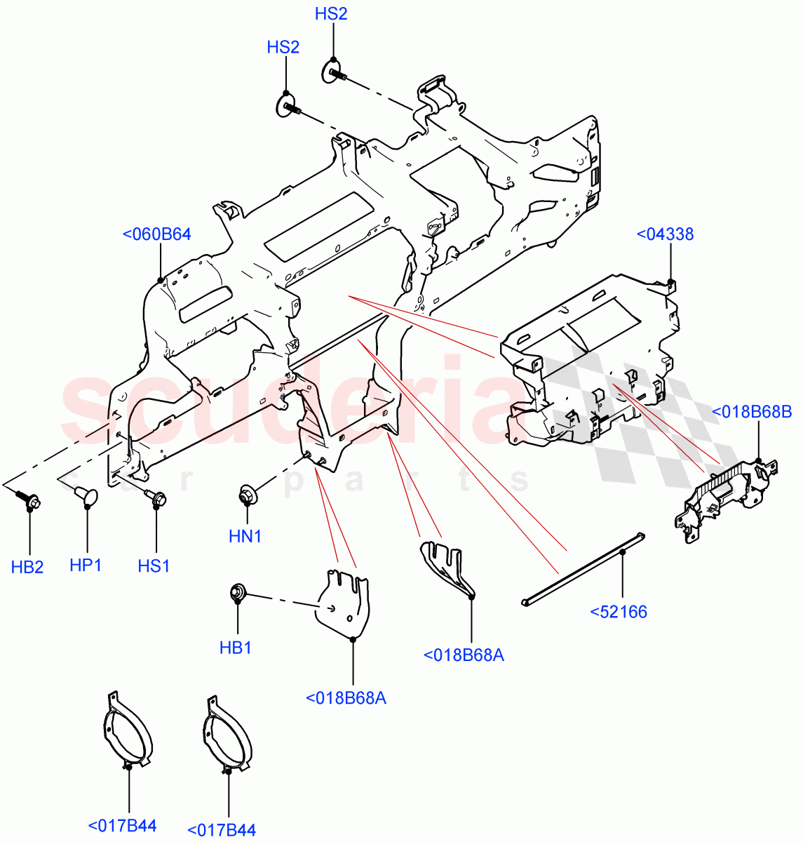Instrument Panel (Internal Components) (Changsu (China)) of Land Rover Land Rover Range Rover Evoque (2019+) [1.5 I3 Turbo Petrol AJ20P3]