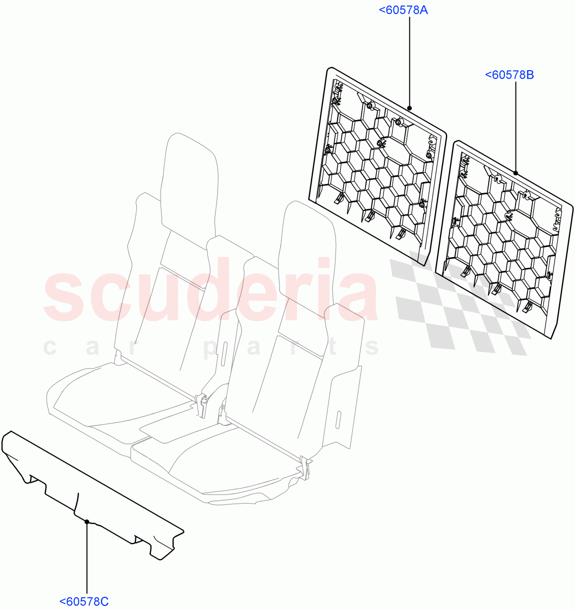 Rear Seat Back(Row 3)(With 7 Seat Configuration) of Land Rover Land Rover Range Rover Sport (2014+) [3.0 DOHC GDI SC V6 Petrol]