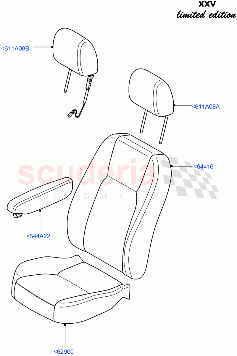 Front Seat Covers(XXV Anniversary LE)((V)FROMEA000001) of Land Rover Land Rover Discovery 4 (2010-2016) [3.0 DOHC GDI SC V6 Petrol]