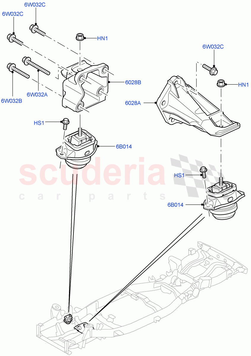 Engine Mounting(Lion Diesel 2.7 V6 (140KW))((V)FROMAA000001) of Land Rover Land Rover Discovery 4 (2010-2016) [3.0 DOHC GDI SC V6 Petrol]