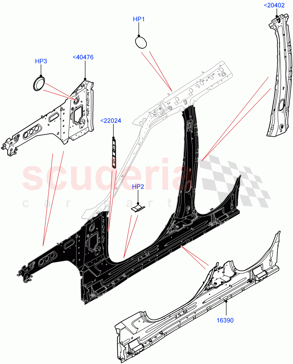 Side Panels - Inner(Inner - Front, Solihull Plant Build)((V)FROMHA000001) of Land Rover Land Rover Discovery 5 (2017+) [2.0 Turbo Petrol AJ200P]