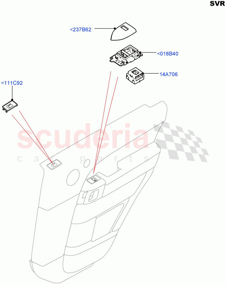 Rear Door Trim Installation(SVR Version,SVR)((V)FROMFA000001) of Land Rover Land Rover Range Rover Sport (2014+) [3.0 I6 Turbo Petrol AJ20P6]