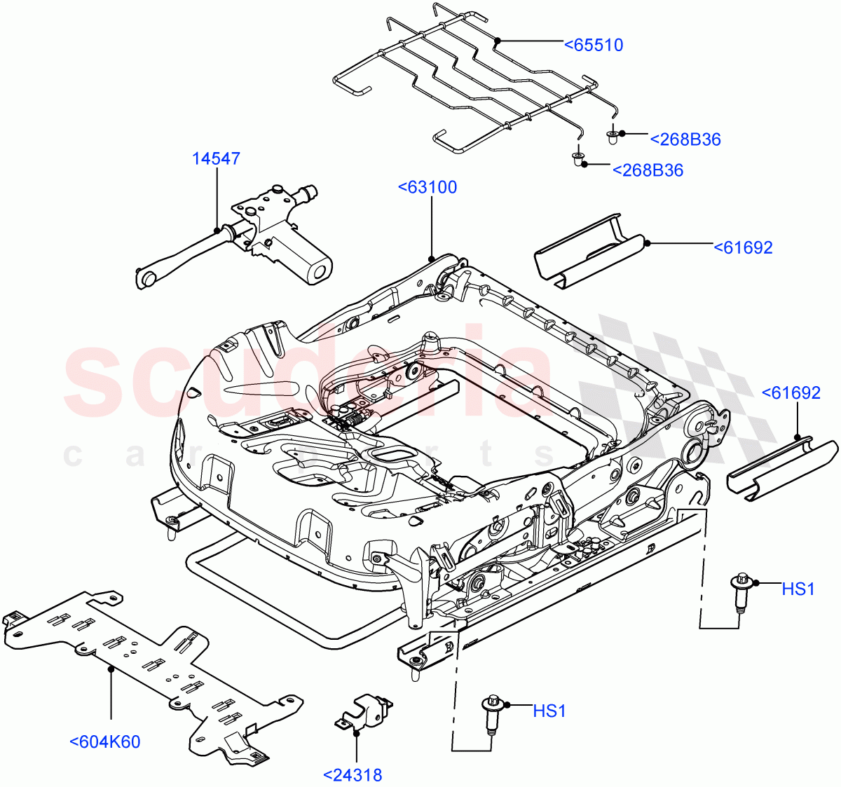 Front Seat Base(Manual Front Seat Adj Driver & Pass,Itatiaia (Brazil),Seat - Standard)((V)FROMGT000001) of Land Rover Land Rover Range Rover Evoque (2012-2018) [2.0 Turbo Petrol GTDI]